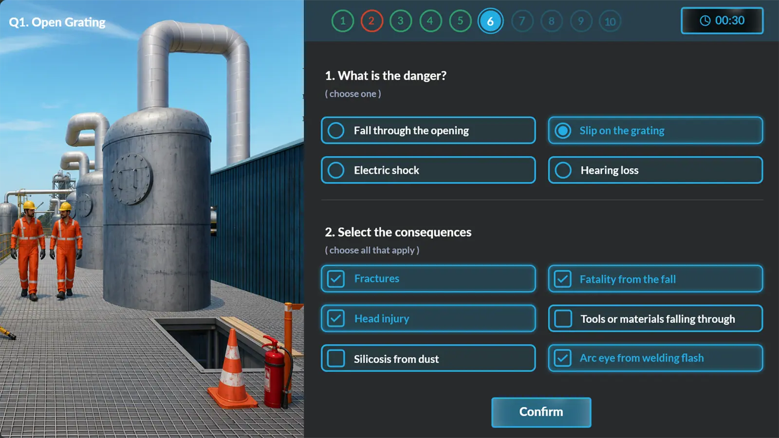 Know the Consequences assessment screenshot