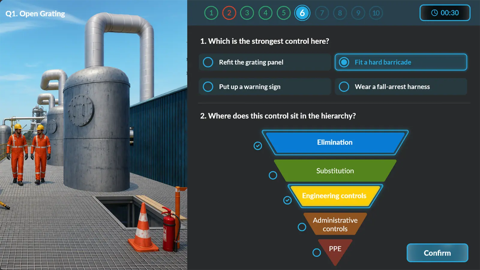Control Selection assessment screenshot