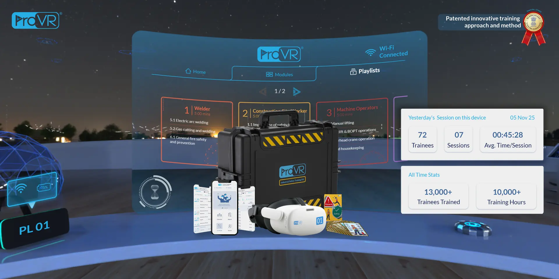 ProVR safety VR homescreen and portable product kit