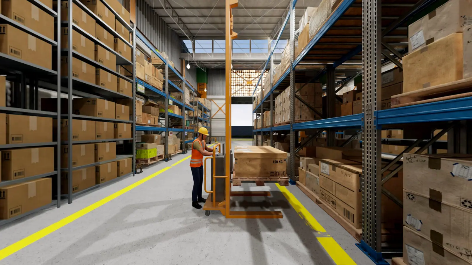 Material Handling VR training scenario